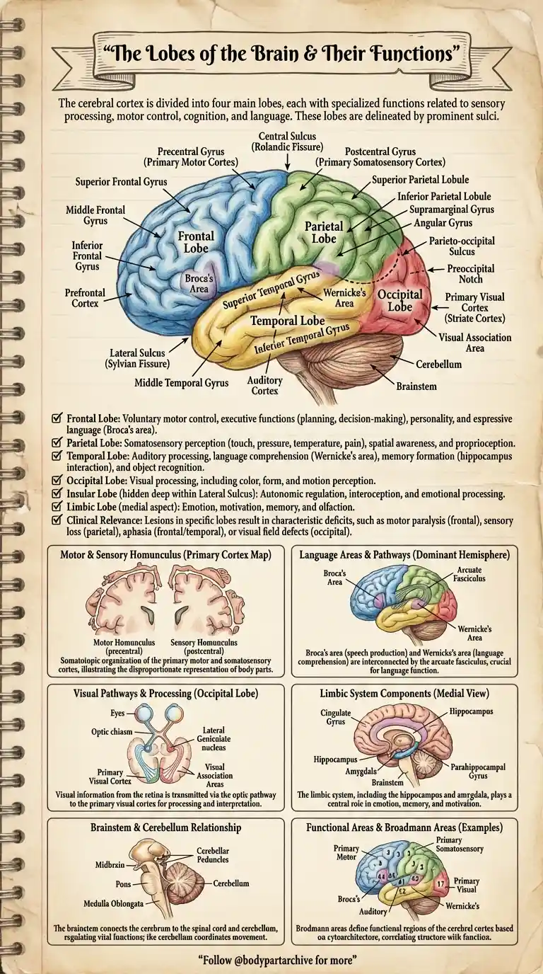 The 5 Lobes of the Brain