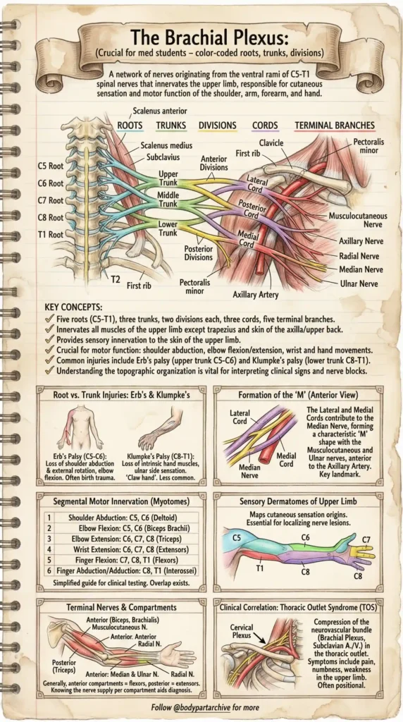 Master The Brachial Plexus Anatomy: Roots, Trunks, Cords & Clinical Correlates
