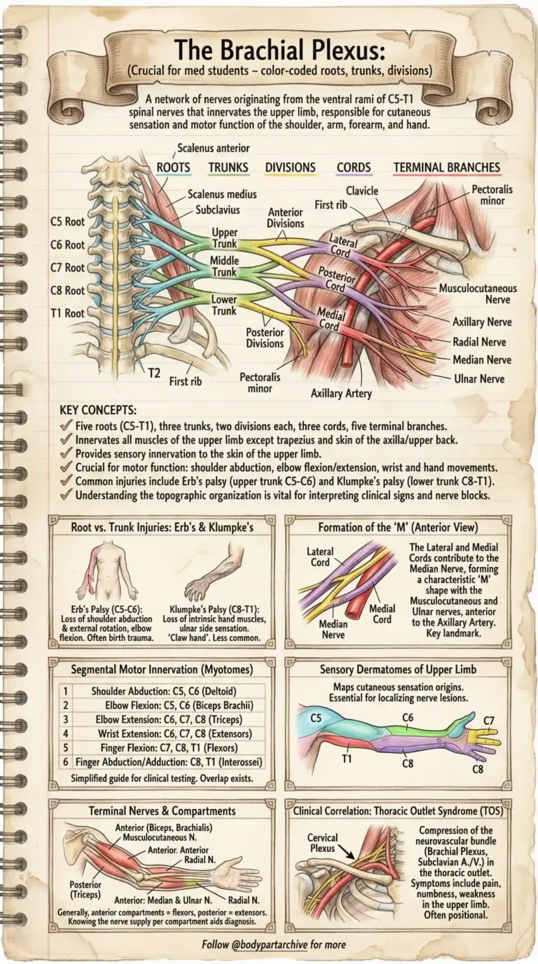 Master The Brachial Plexus Anatomy: Roots, Trunks, Cords & Clinical Correlates