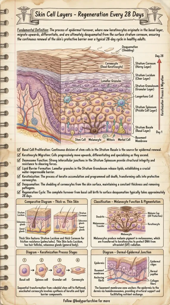 Skin Cell Layers - Regeneration Every 28 Days