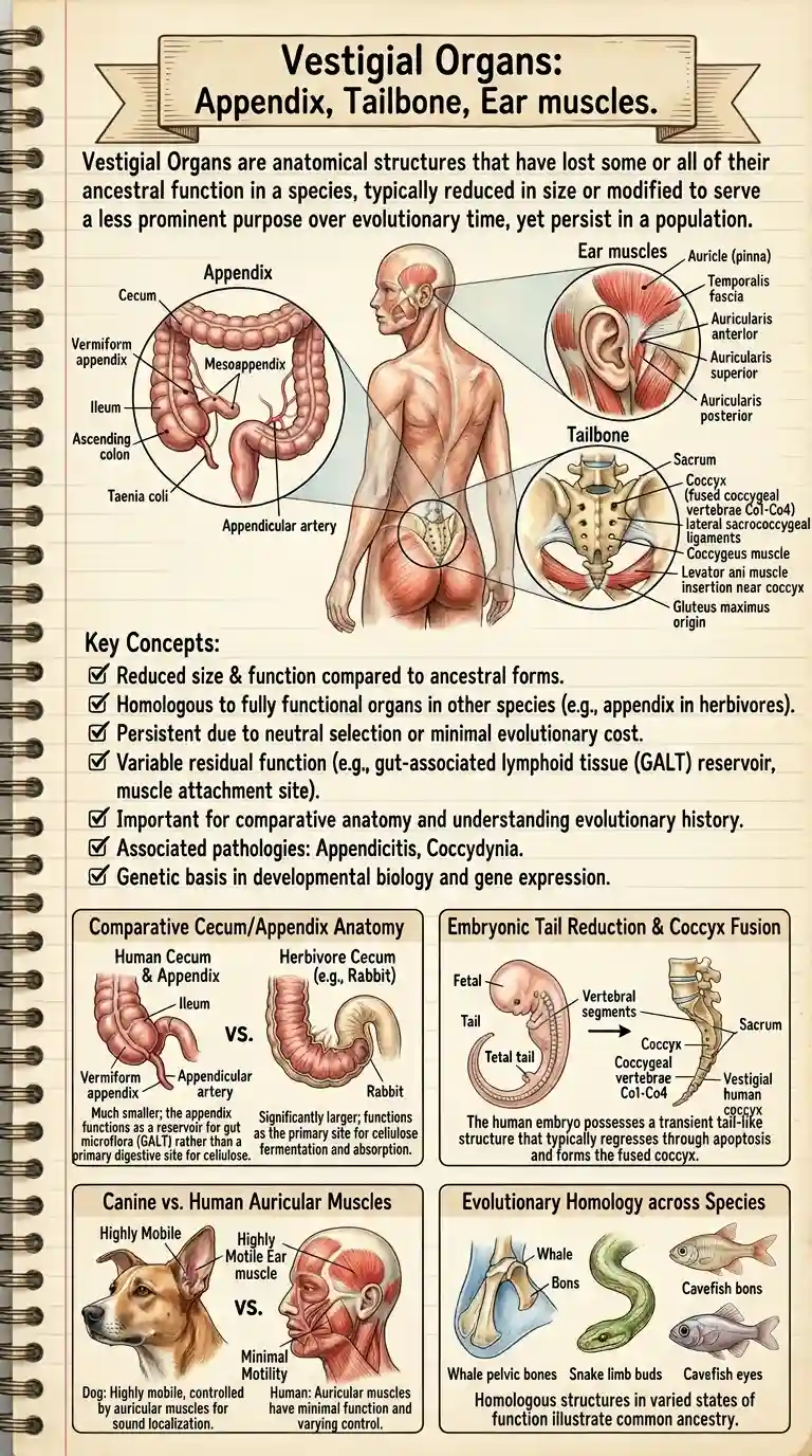 Vestigial Organs: Appendix, Tailbone & Evolutionary Homology
